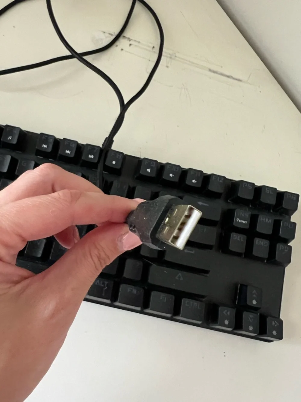 Black Wired Mechanical Keyboard - Compact Tenkeyless
